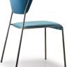 Стул с обивкой Lisa черный глянцевый никель, синий 510х560х770 мм
