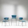 Стул с обивкой Lisa черный глянцевый никель, синий 510х560х770 мм