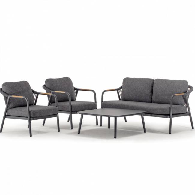 Столик металлический кофейный Venice антрацит 800х800х370 мм