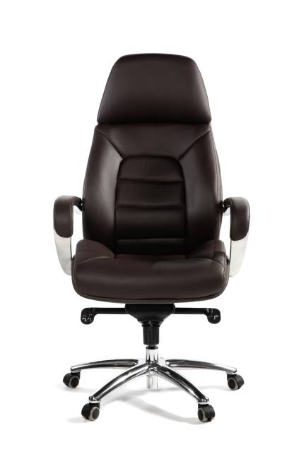 Кресло офисное / Порше / Porsche / коричневая экокожа / алюминий крестовина