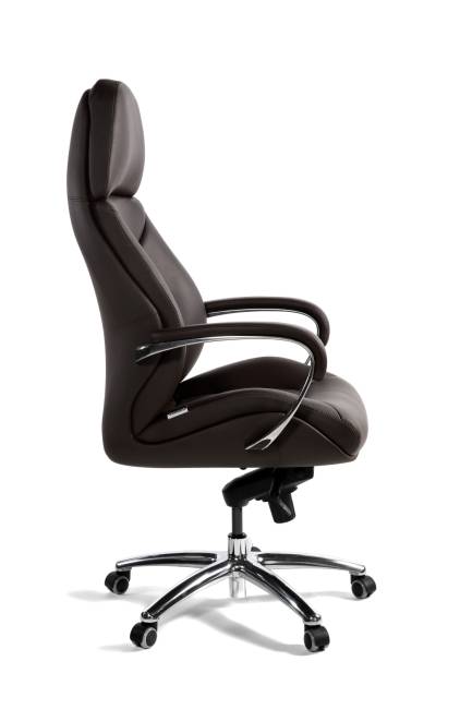 Кресло офисное / Порше / Porsche / коричневая экокожа / алюминий крестовина