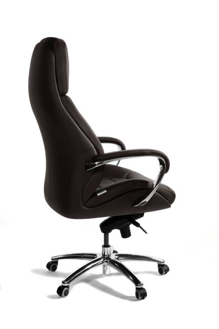 Кресло офисное / Порше / Porsche / коричневая экокожа / алюминий крестовина