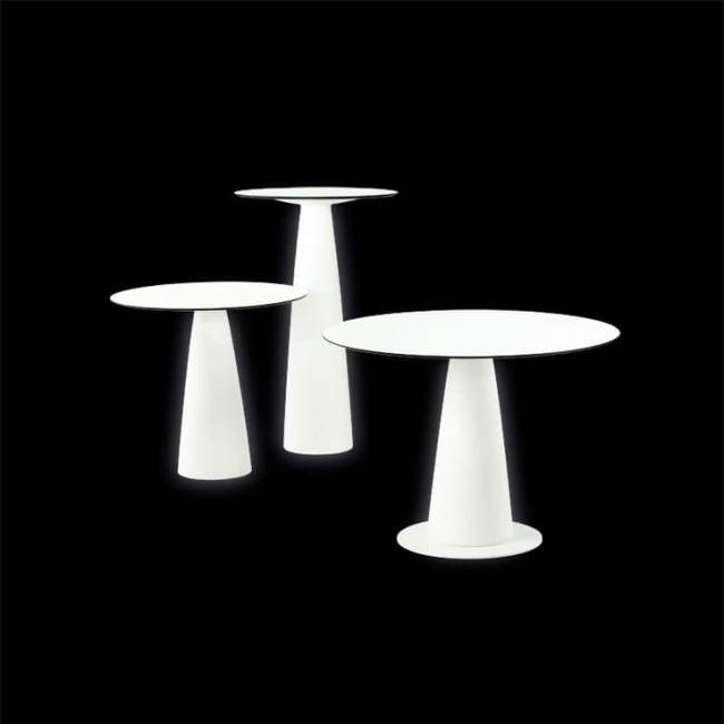 Стол из HPL пластика светящийся Hopla Lighting белый Ø1000х720 мм
