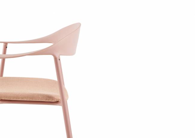 Стул Eila с подушкой пластик розовый