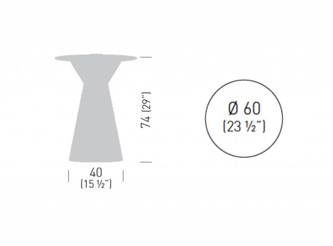 Стол ламинированный Roller Table Ø600х740 мм