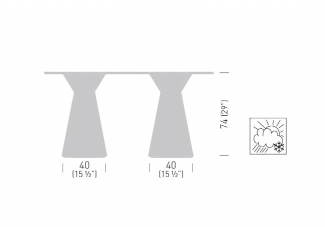 Подстолье пластиковое двойное Roller Base Ø400х740 мм
