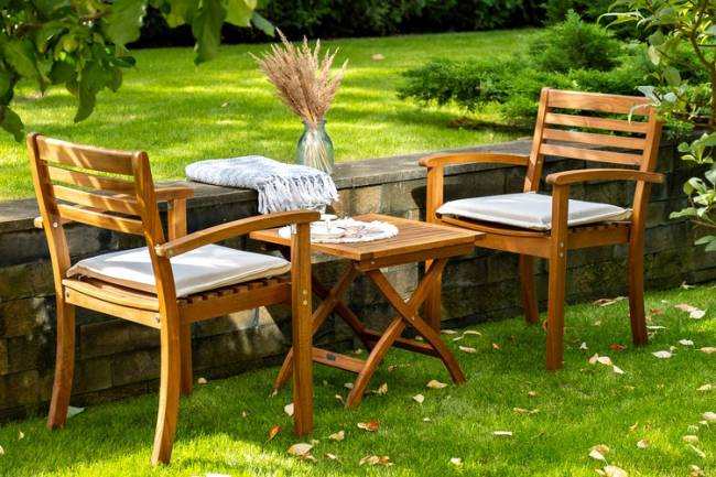 Кофейный комплект из акации KARO c низким столом  Joygarden