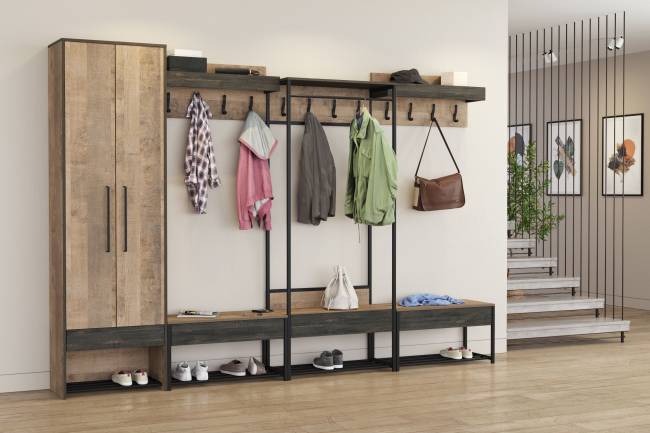 Набор мебели для прихожей из шести предметов Трувор цвет дуб гранж песочный/интра