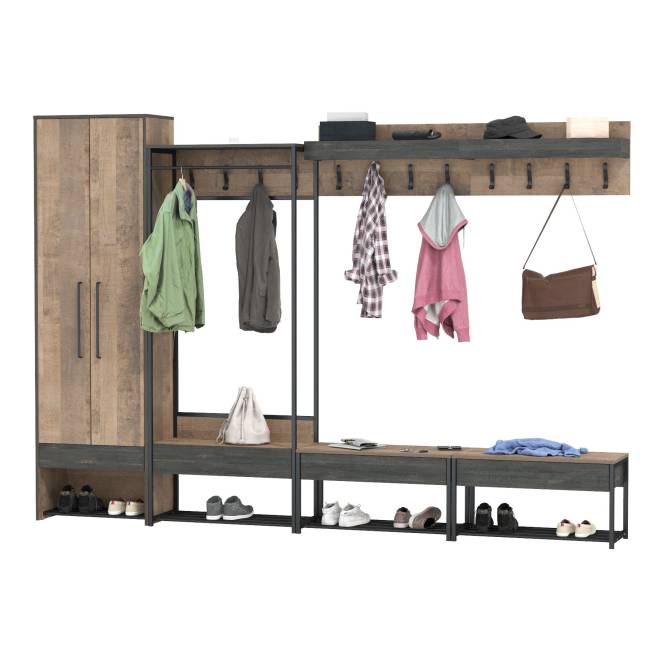 Набор мебели для прихожей из шести предметов Трувор цвет дуб гранж песочный/интра