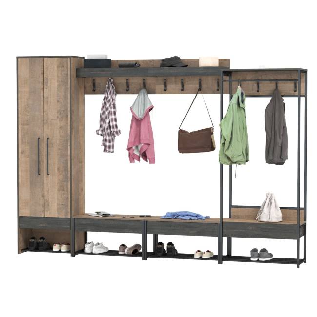 Набор мебели для прихожей из шести предметов Трувор цвет дуб гранж песочный/интра