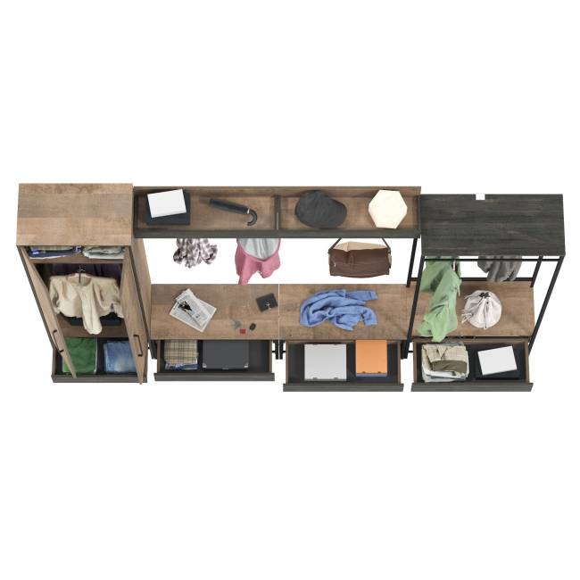 Набор мебели для прихожей из шести предметов Трувор цвет дуб гранж песочный/интра