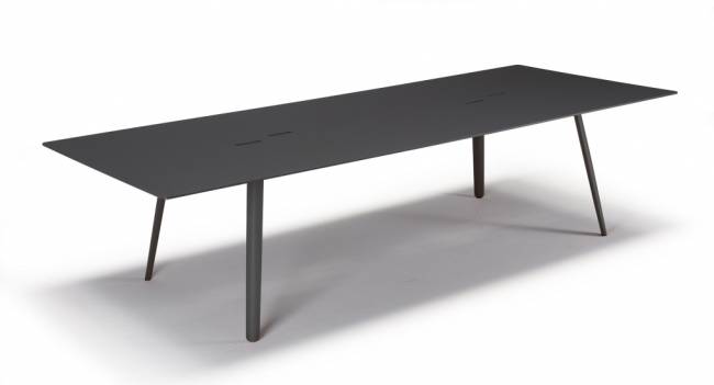 Стол ламинированный с каналом для протяжки проводов Squid OF антрацит, черный fenix 2990х1200х730 мм