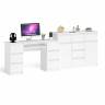 Двухтумбовый стол компьютерный МС-2 с ящиками и тумба-комод МК1200.4 Мори цвет белый