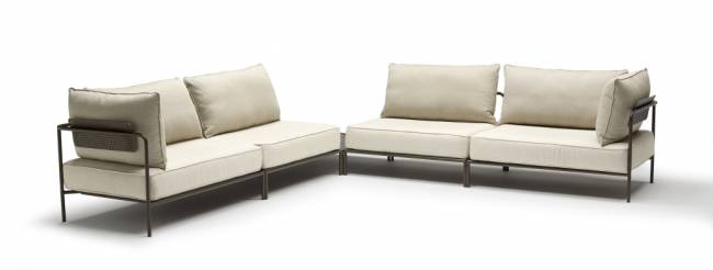 Модуль центральный с подушками Flap мокко, кремовый 1100х850х880 мм