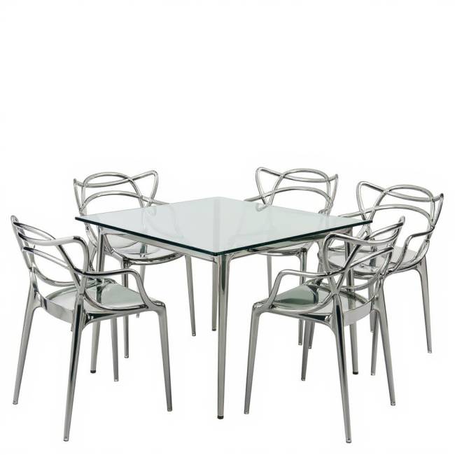 Стул Мастерс прозрачный серый