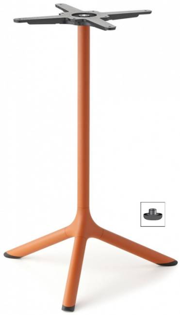 Стол ламинированный обеденный Tripe терракотовый, белый 600х600х740 мм