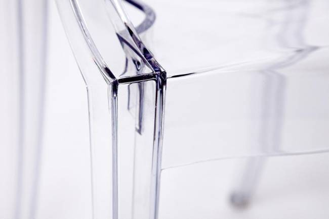 Кресло MEDALION (мод. 922) пластик, 56,5*53,2*92,5см, прозрачный (Комплект из 4 шт.) прозрачный пластик