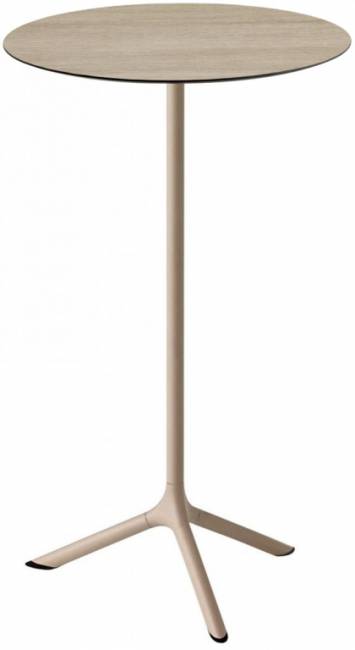 Стол ламинированный барный Tripe тортора, состаренный дуб тортора Ø600х1100 мм