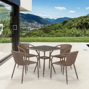 Комплект плетеной мебели T282BNT/Y137C-W56 Light Brown 4Pcs Комплект плетеной мебели T282BNT/Y137C-W56 Light Brown 4Pcs