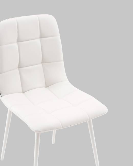 Стул Одди NEW экокожа белый белые ножки