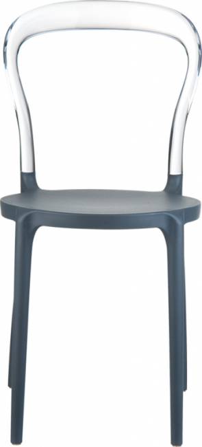 Стул пластиковый Mr Bobo темно-серый, прозрачный 420х500х850 мм