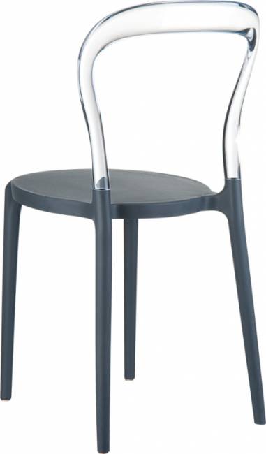 Стул пластиковый Mr Bobo темно-серый, прозрачный 420х500х850 мм