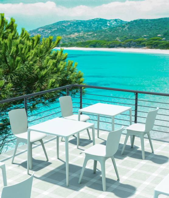 Стол пластиковый Mango белый 720х720х720 мм Стол пластиковый Mango белый 720х720х720 мм