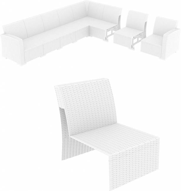 Модуль дополнительный для дивана Monaco Lounge Extension Part белый 580х790х790 мм