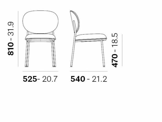 Стул металлический с обивкой Stiel 525х540х810 мм