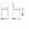 Стул металлический с обивкой Stiel 525х540х810 мм