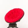 Кресло-качалка "PAPASAN"  темный коньяк с механизмом красная подушка