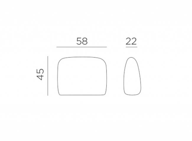 Подушка на спинку для углового модуля Komodo розовый 450х580х220 мм
