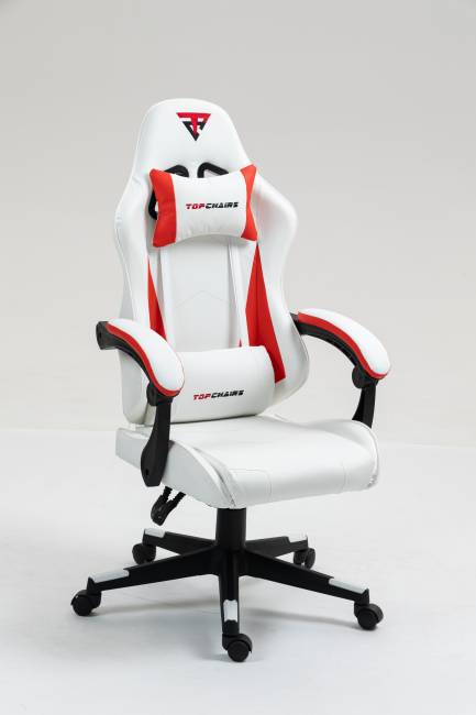 Кресло спортивное TopChairs Phantom бело-красный