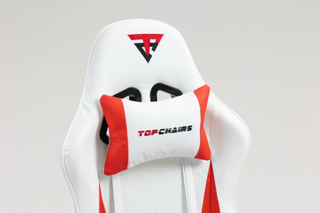 Кресло спортивное TopChairs Phantom бело-красный