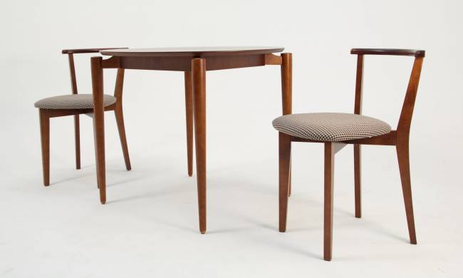 Стол Pawook К 90 орех со стульями Франк ПМ орех/гусиная лапка