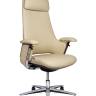Кресло офисное / Йорк / York / слоновая кость кожа / алюминевая база