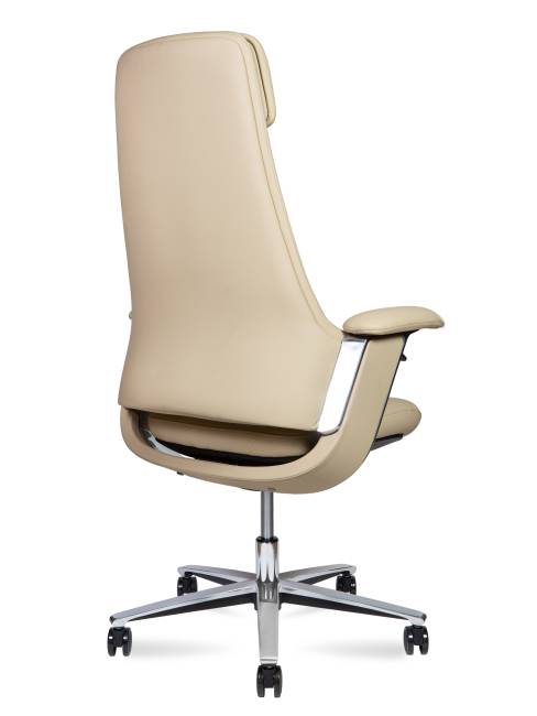 Кресло офисное / Йорк / York / слоновая кость кожа / алюминевая база
