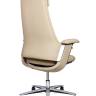 Кресло офисное / Йорк / York / слоновая кость кожа / алюминевая база
