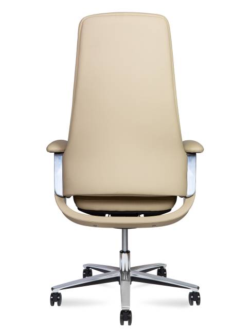 Кресло офисное / Йорк / York / слоновая кость кожа / алюминевая база