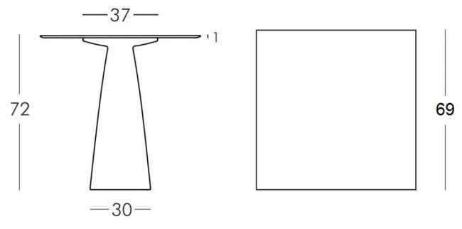 Стол из HPL пластика Hopla Standard 690х690х720 мм