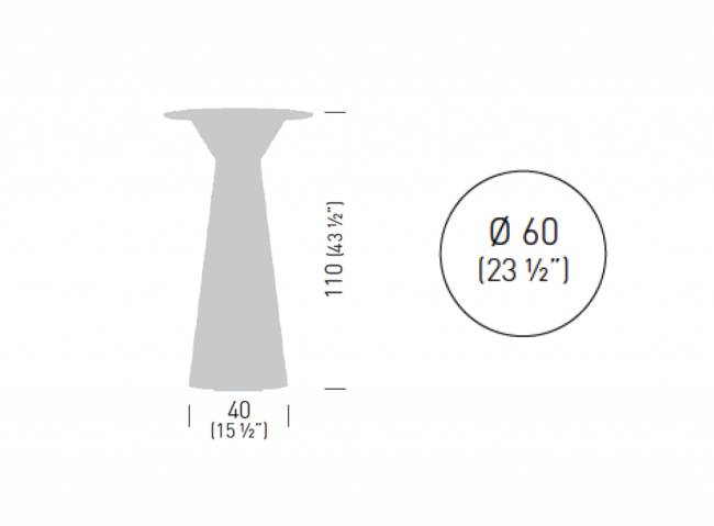 Стол ламинированный барный Roller Table Ø600х1100 мм