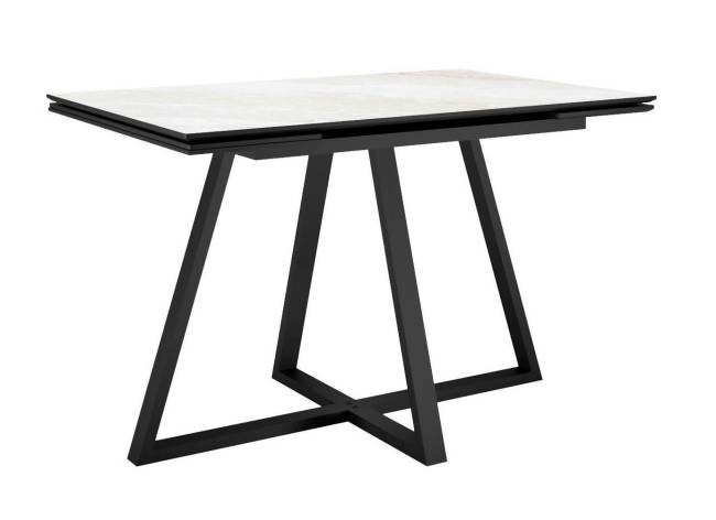 Стол DikLine SKF120 Керамика Cristal Onyx Bianco Polished/подстолье черное/опоры черные Стол DikLine SKF120 Керамика Cristal Onyx Bianco Polished/подстолье черное/опоры черные