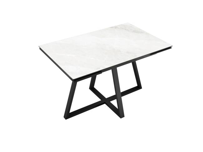 Стол DikLine SKF120 Керамика Cristal Onyx Bianco Polished/подстолье черное/опоры черные Стол DikLine SKF120 Керамика Cristal Onyx Bianco Polished/подстолье черное/опоры черные