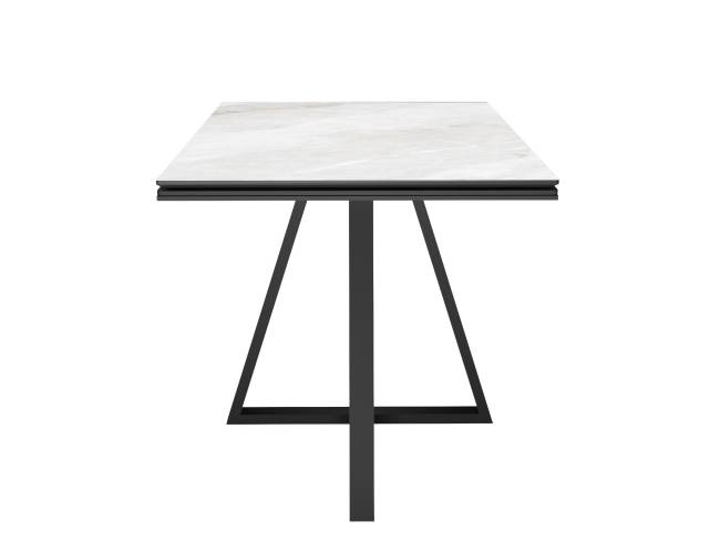 Стол DikLine SKF120 Керамика Cristal Onyx Bianco Polished/подстолье черное/опоры черные Стол DikLine SKF120 Керамика Cristal Onyx Bianco Polished/подстолье черное/опоры черные