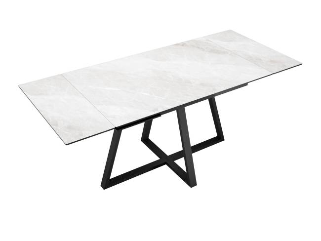 Стол DikLine SKF120 Керамика Cristal Onyx Bianco Polished/подстолье черное/опоры черные Стол DikLine SKF120 Керамика Cristal Onyx Bianco Polished/подстолье черное/опоры черные
