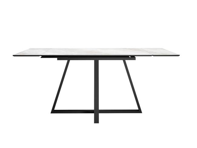 Стол DikLine SKF120 Керамика Cristal Onyx Bianco Polished/подстолье черное/опоры черные Стол DikLine SKF120 Керамика Cristal Onyx Bianco Polished/подстолье черное/опоры черные