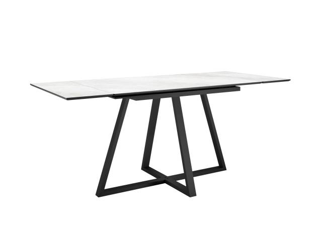 Стол DikLine SKF120 Керамика Cristal Onyx Bianco Polished/подстолье черное/опоры черные Стол DikLine SKF120 Керамика Cristal Onyx Bianco Polished/подстолье черное/опоры черные