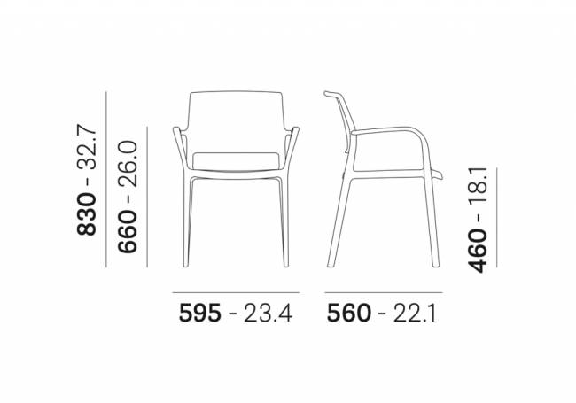 Кресло пластиковое Ara черный 595х560х830 мм