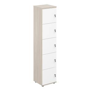 SG.818.OL.WH / Локер 5 ячеек 400х400х1866 / корпус: дуб светлый; фасады: белый