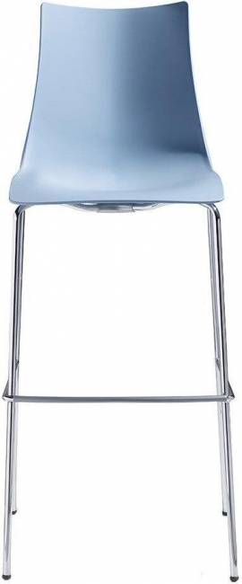 Стул барный пластиковый Zebra Technopolymer хром, голубой 530х510х1160 мм